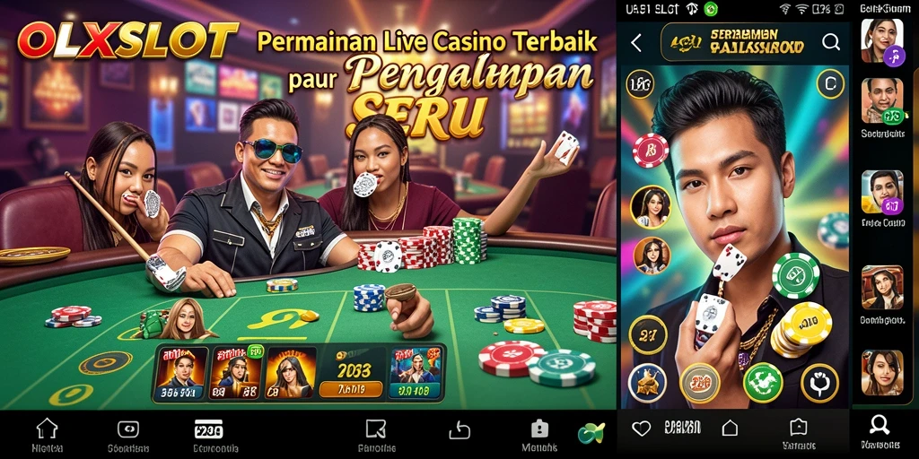 Tampilan gameplay menyerupai kasino langsung yang mendebarkan.